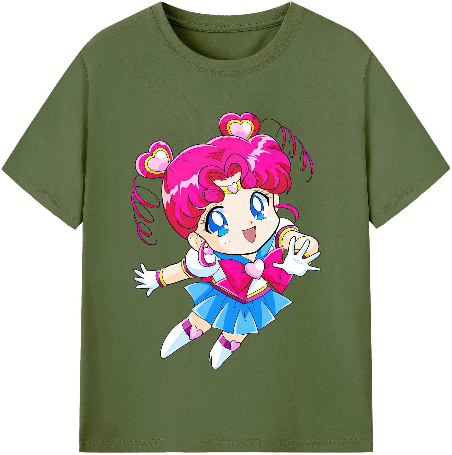 （画像用） 美少女戦士セーラームーン ちびうさ Sailor Moon Chibiusa Tsukino Usagi Small Lady Serenity 綿100％半袖Tシャツ（フロントプリント）
